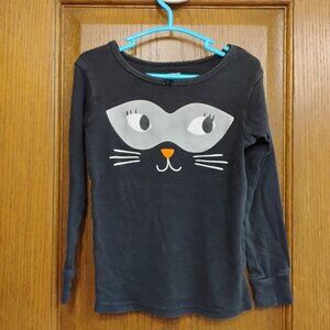Carters Black Cat Long Sleeve PJ Shirt Girls Size 4